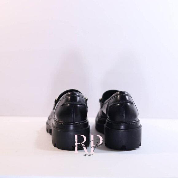 Zara Women lug sole faux leather loafers SZ 37 NWOT - Picture 5 of 7